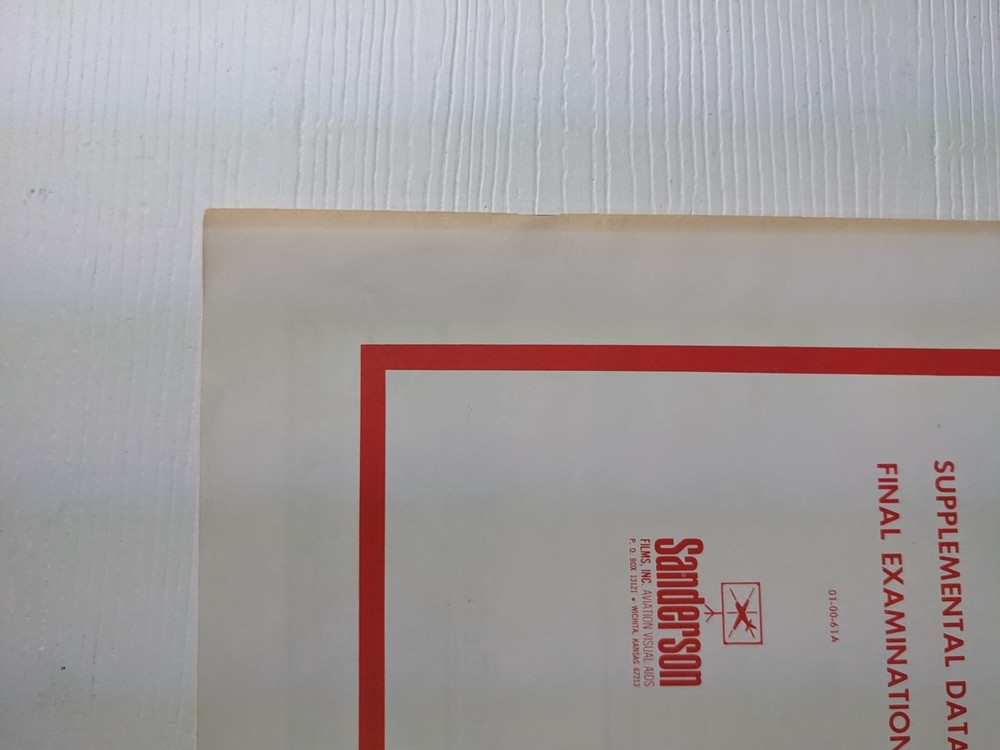 Vintage Sanderson Aviation visual aids Supplemental data final exam practice
