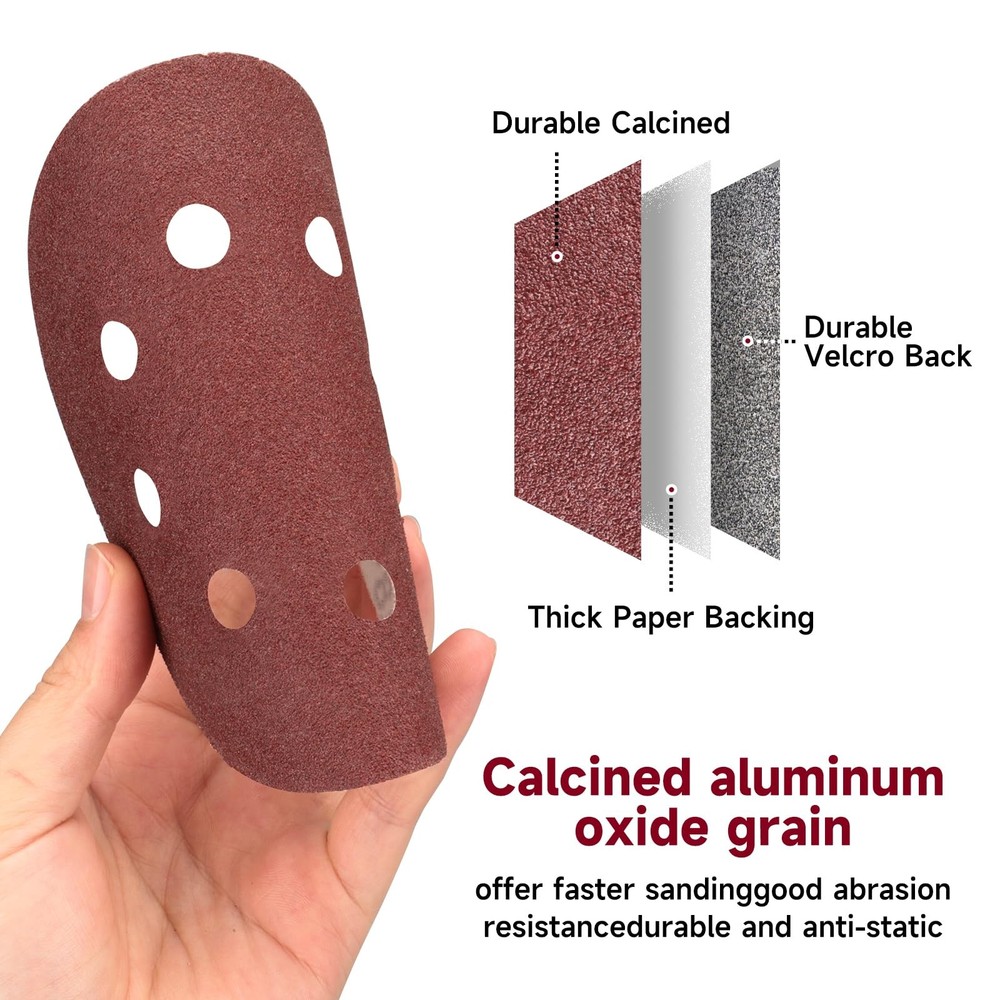 POTUINOM 100 PCS 5 Inch Sanding Discs 800 Grit, Round Hook and Loop Sandpaper...