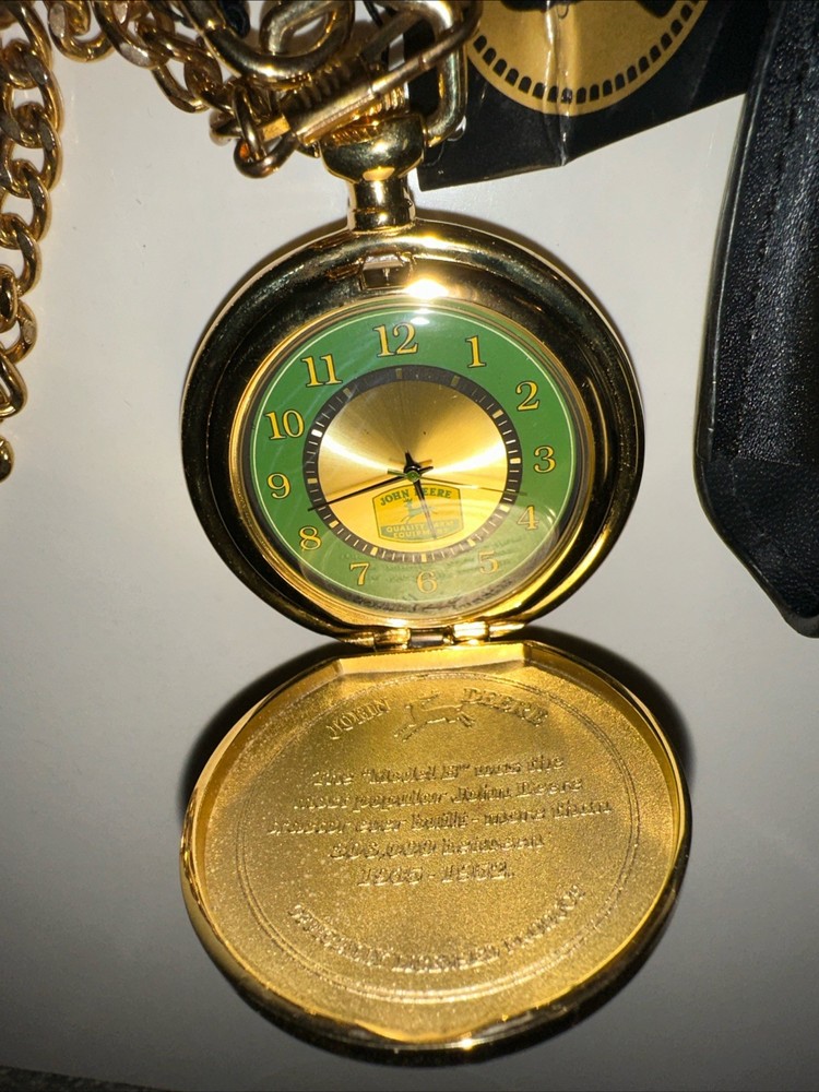 Vintage John Deere Model B Pocket Watch New With Chain & Case