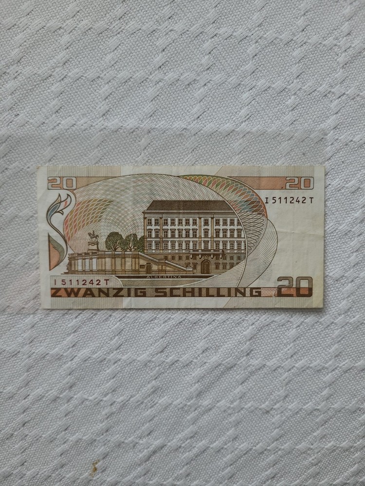 20 Austria Schilling 1986 Banknote. Collectable