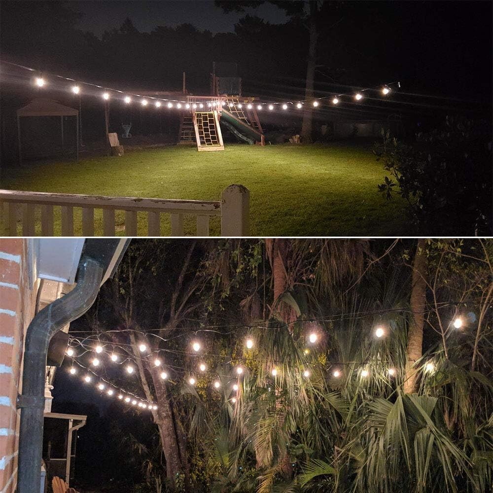 164FT Vinyl-Coated 304 Stainless Cable Outdoor String Lights Hanging Kit