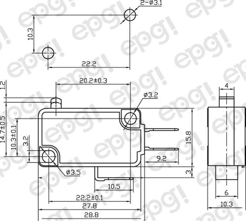 5 PACK - NORMAL OPEN/NORMAL CLOSED STANDARD MICROSWITCH 10A-125V #MSW01G-5PK