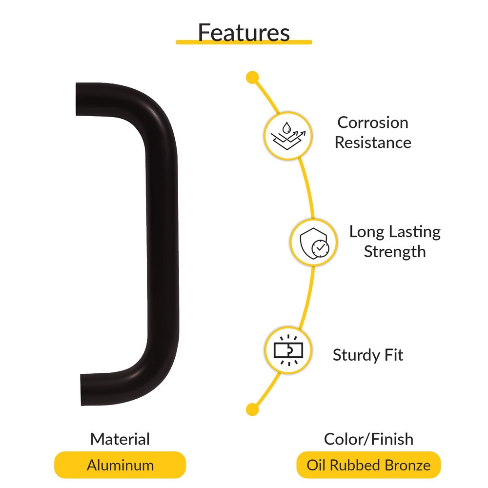 Brixwell Solid Pull Handle Aluminum 11" Length 10" CTC Oil Rubbed Bronze Finish