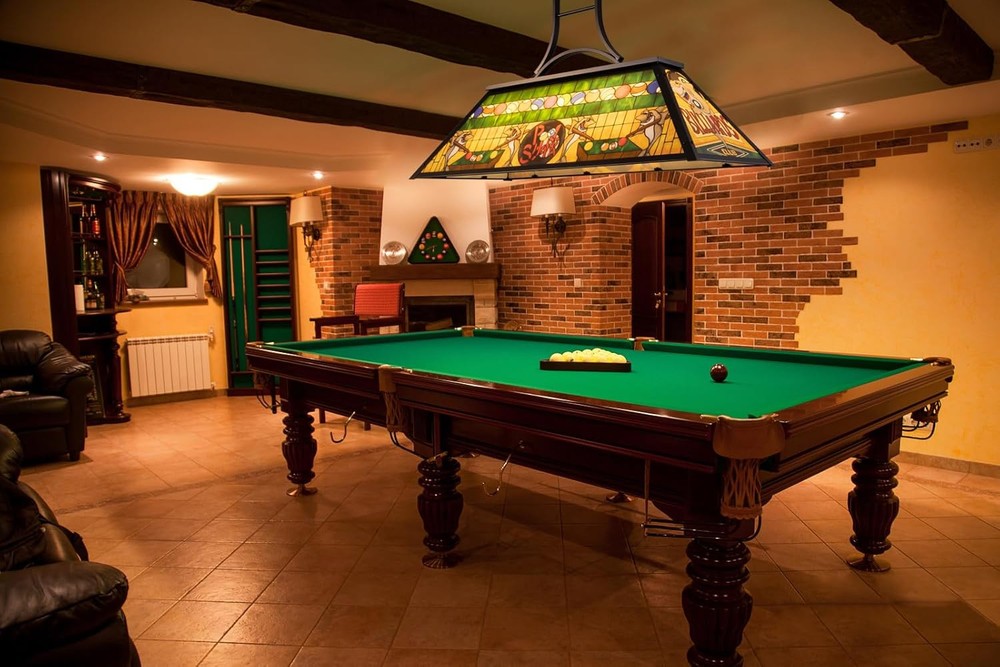 TOCHIC Vintage Pool Table Light, 3-Light Rustic Billiards Light Green