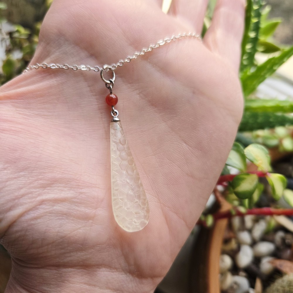 Vintage Transluscent Teardrop Necklace
