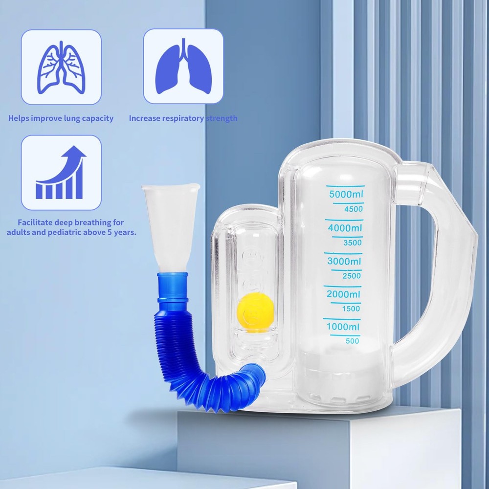 Incentive Spirometer (WHITE02),Breathing Exercise Device for Transparent