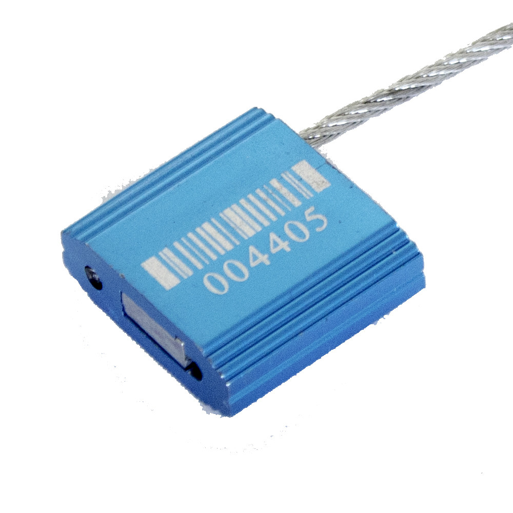 Steel Cable Lock Metal Security Seal 50 pcs Blue - 2.4 mm Numbered & Barcode