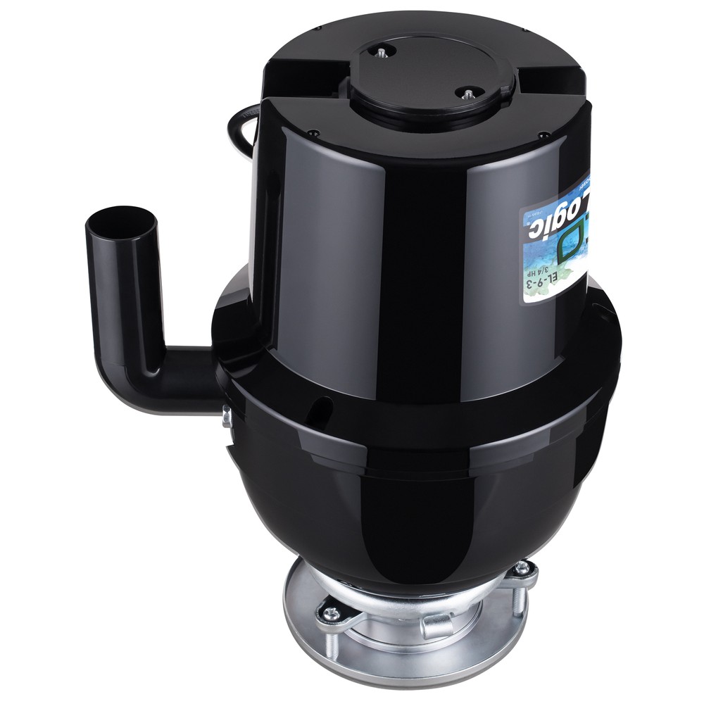 Eco Logic 3/4 HP Continuous Feed Garbage Disposal, Black Sink Flange & Stopper