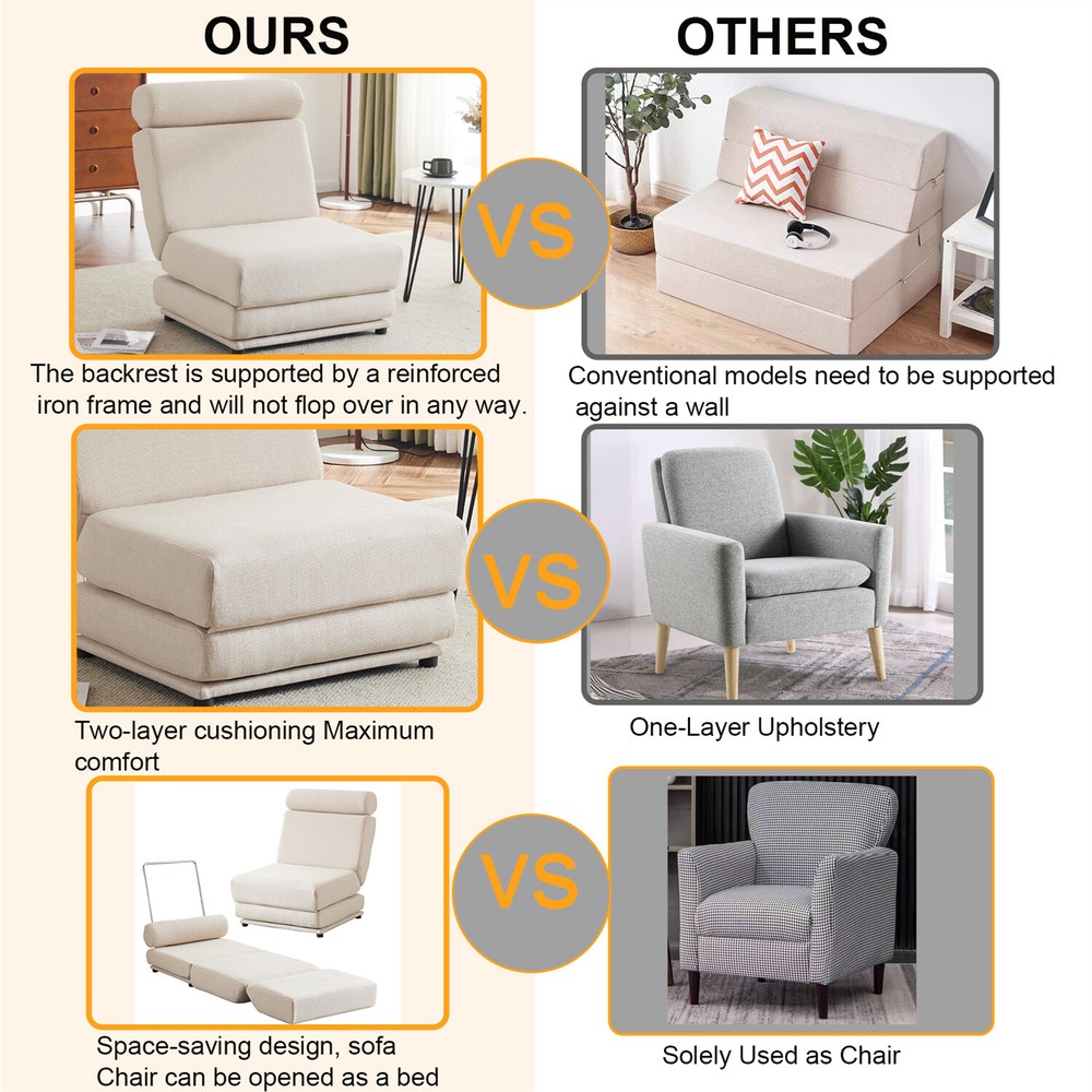 Convertible Sleeper Sofa Bed Floor Couch Single Sofa Chairs Folding Sofa Bed