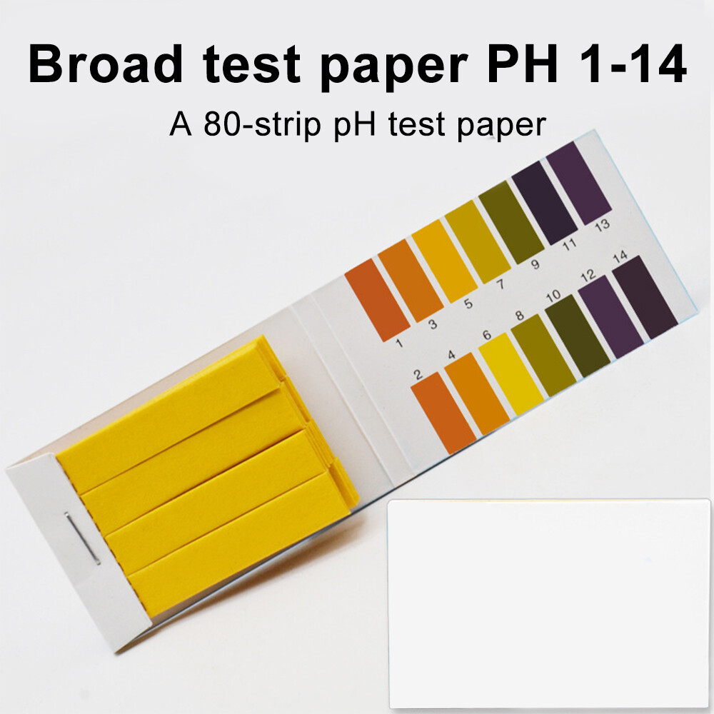 pH Test Paper 80 Strips Full Range 1-14 Litmus Strips Acid Alkaline Indicator