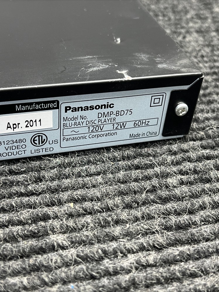 Used Panasonic DMP-BD75 Blu-ray Player - No Remote - Tested
