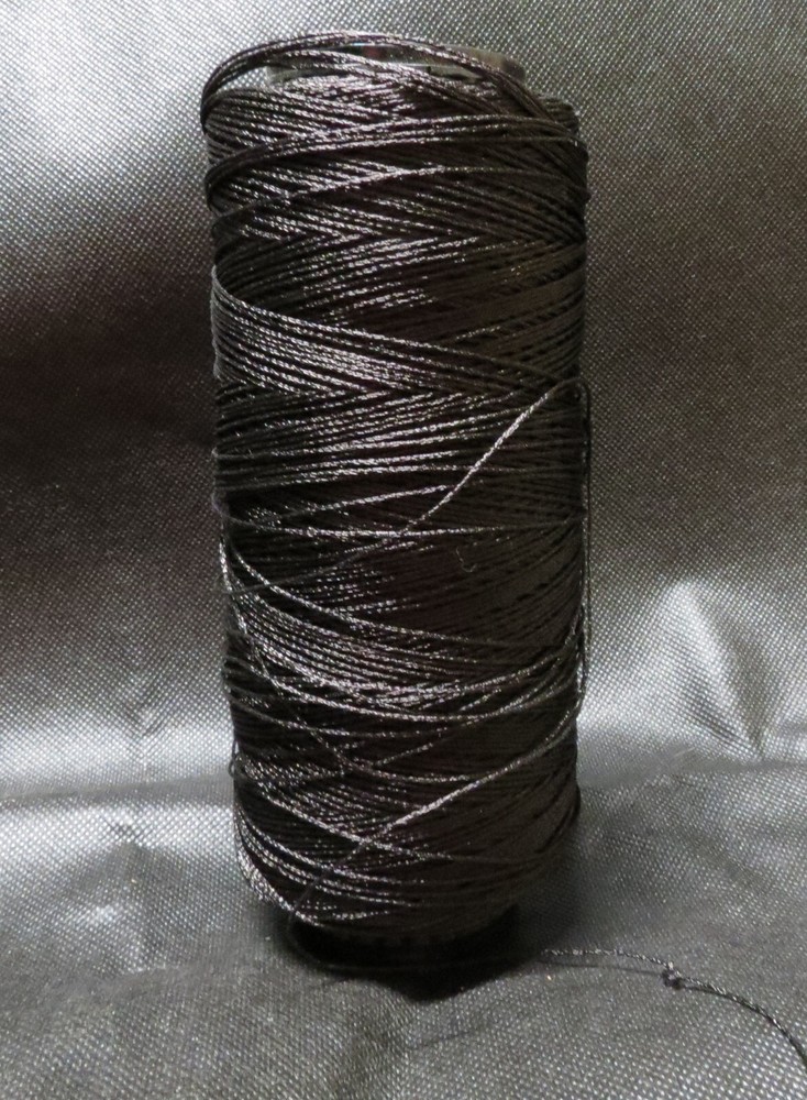 Kreinik Metallic Thread Black #005C - #12 Tapestry Braid 480M Cone