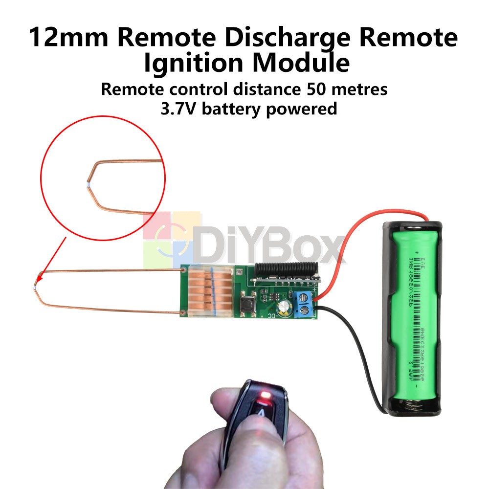DC 3.7V Arc Igniter High Voltage Module 12mm 50m RC Arc Lighter Boost Coil Board