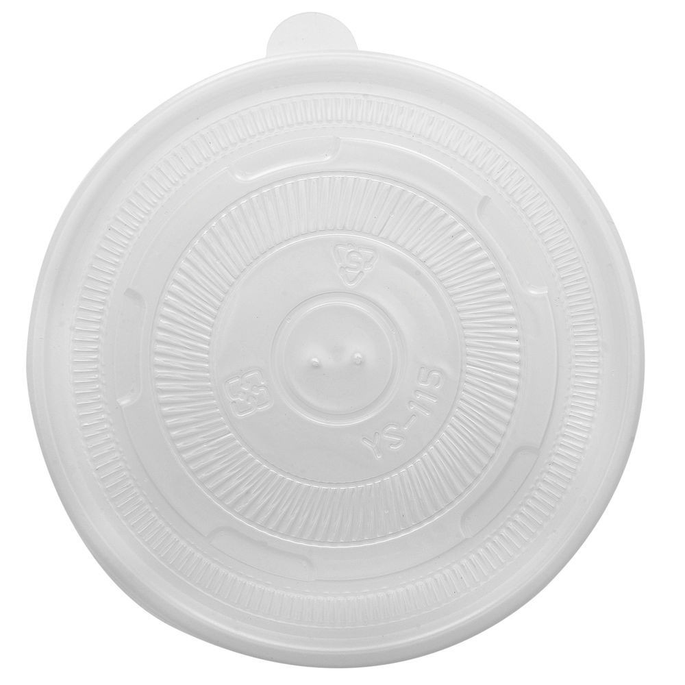 White Polypropylene 12/16/32 Oz Compostable Food Container Lid - 4 1/2"Dia. x