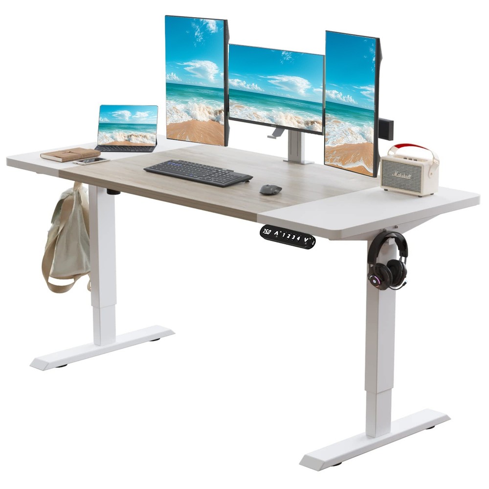 63"×30" Height Adjustable Electric Standing Desk Home Office Gaming Study Table