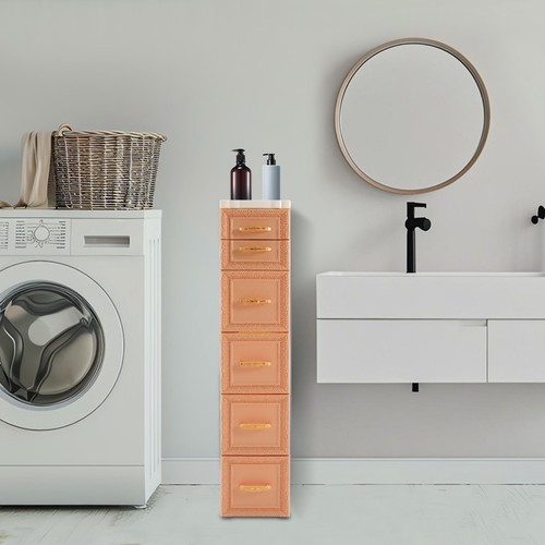 Slim 5-Tier Storage Cabinet with Wheels, Slim Profile for Small Spaces