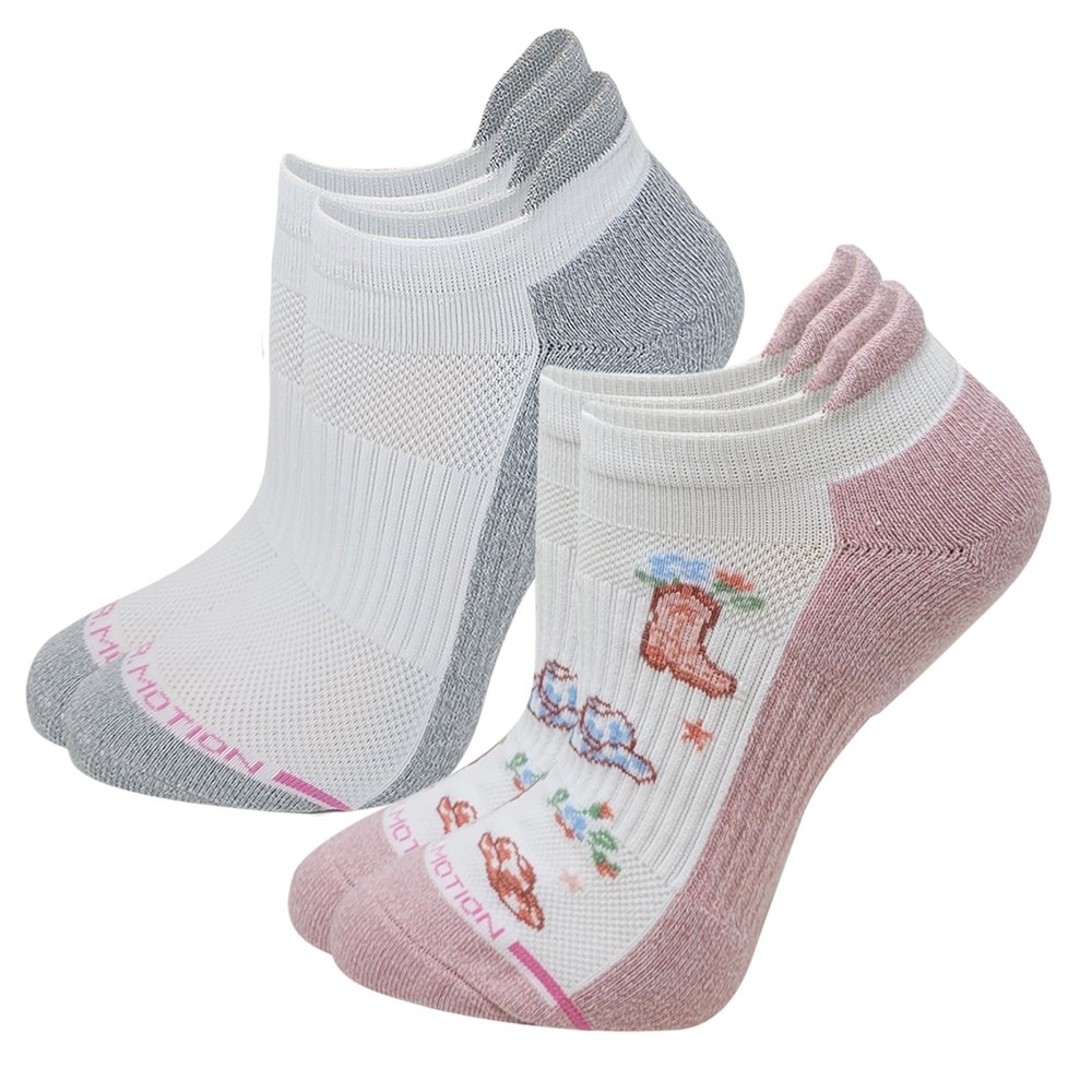 Dr. Motion Women's 2 Pack Cute Design Compression Ankle Socks