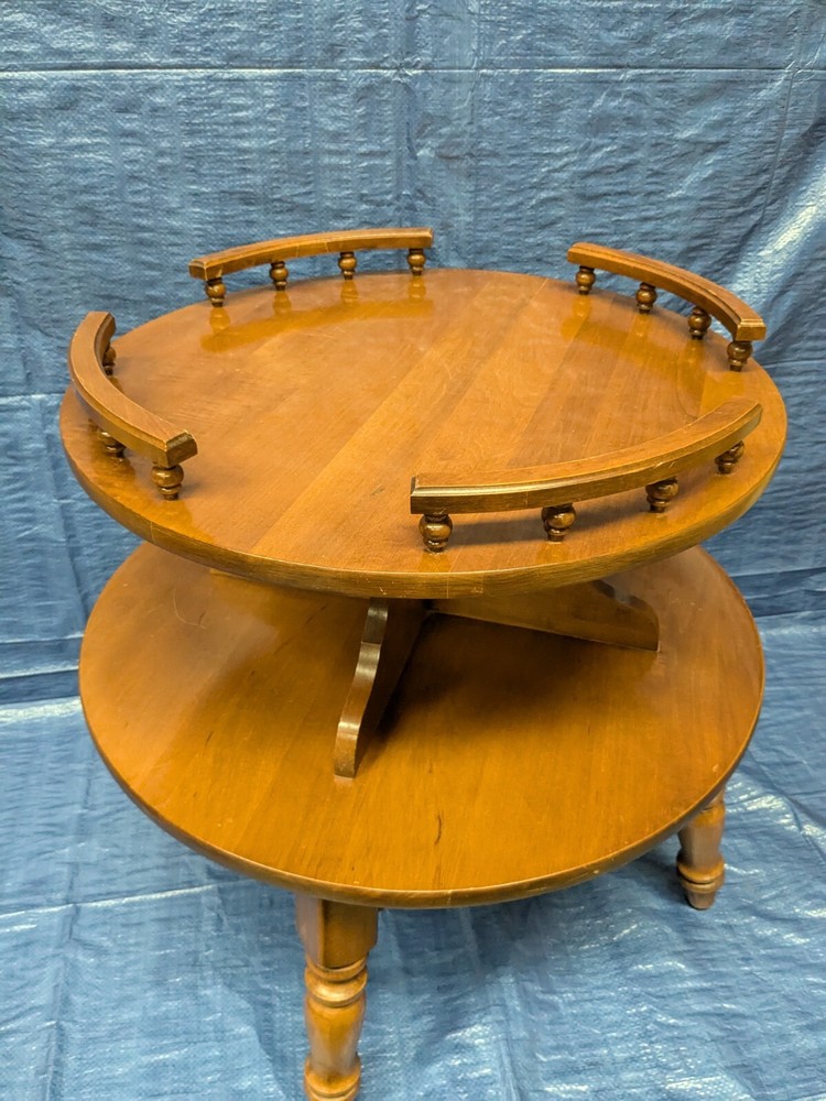 Vintage Two Tier End Table Round Side Table