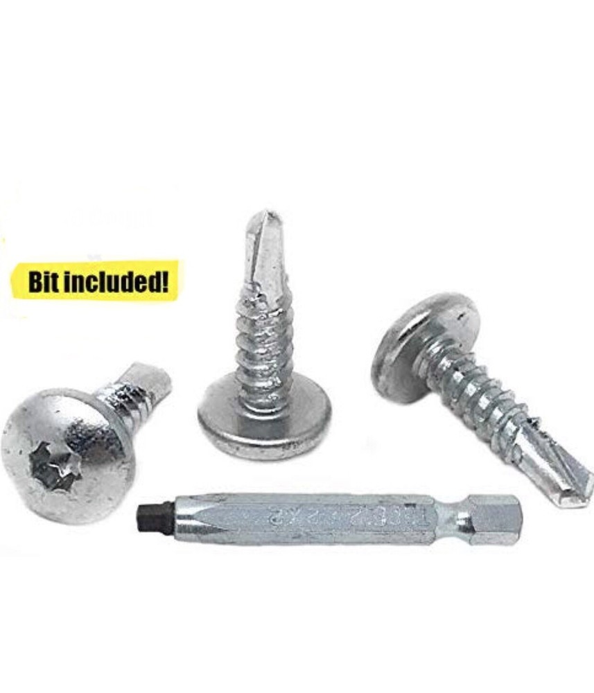 250 Pack 3/4'' Self Tap Zinc Cargo Trailer Sheet Metal Screws w/ #2 Square Bit