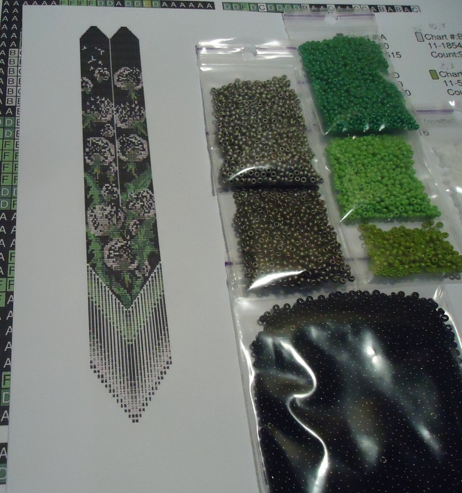 Kit for making a necklace gerdan. Beading Loom Pattern. #C28c