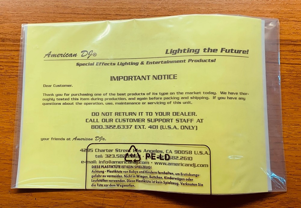 AMERICAN DJ T16F Foot Controller Pedal for Stage Light Controller (NOS) (NIB) !