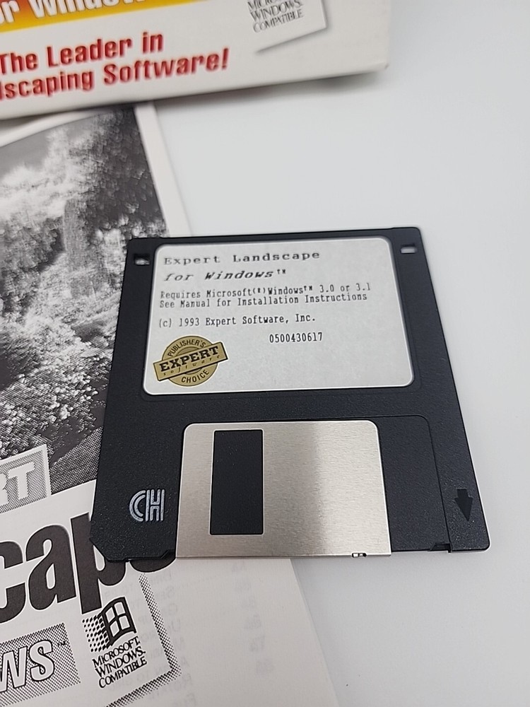 Landscape For Windows Software 1993 Expert Microsoft 3.5" Floppy Disc