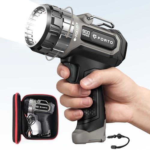 Compact Rechargeable Spotlight with Adjustable Focus, Handheld Spot Brown