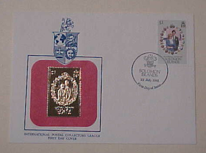 SOLOMON ISLANDS  PRINCESS DIANA GOLD FOIL 1981