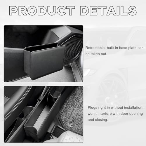 Car Trash Can, Foldable Waterproof Leather Car Garbage Organizer Holder, Black