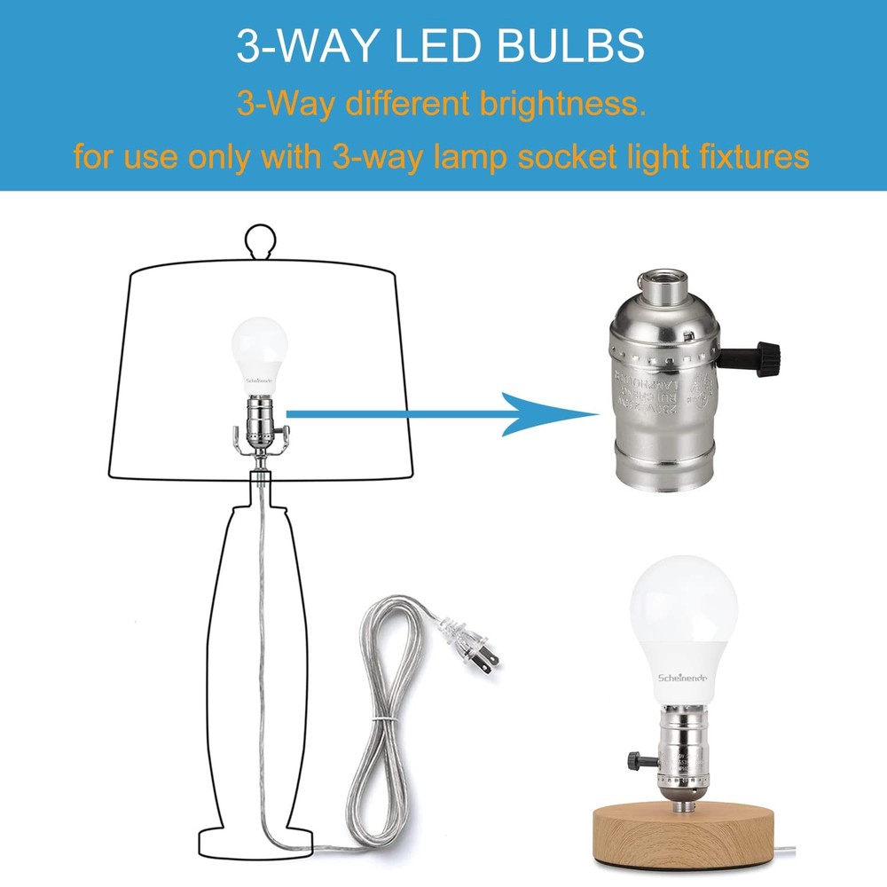3-Way Led Light Bulbs 30 70 100 Watt Equivalent Warm White 3000K, Perfect for...