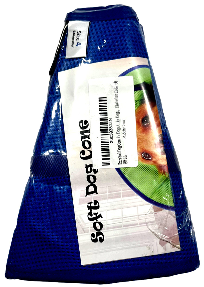 Soft Dog Cone - Size 4 - Stops Chewing and Licking - Extra Soft