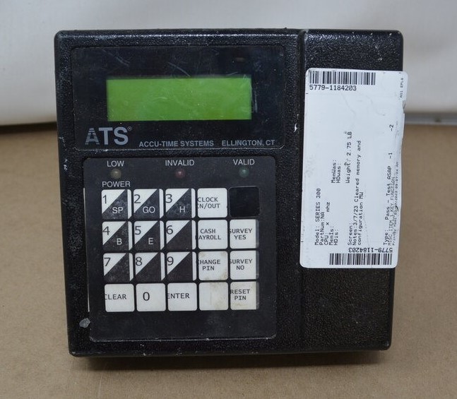 AccuTime Series 300 Time and Data Timeclock Terminal Unit SEE NOTES