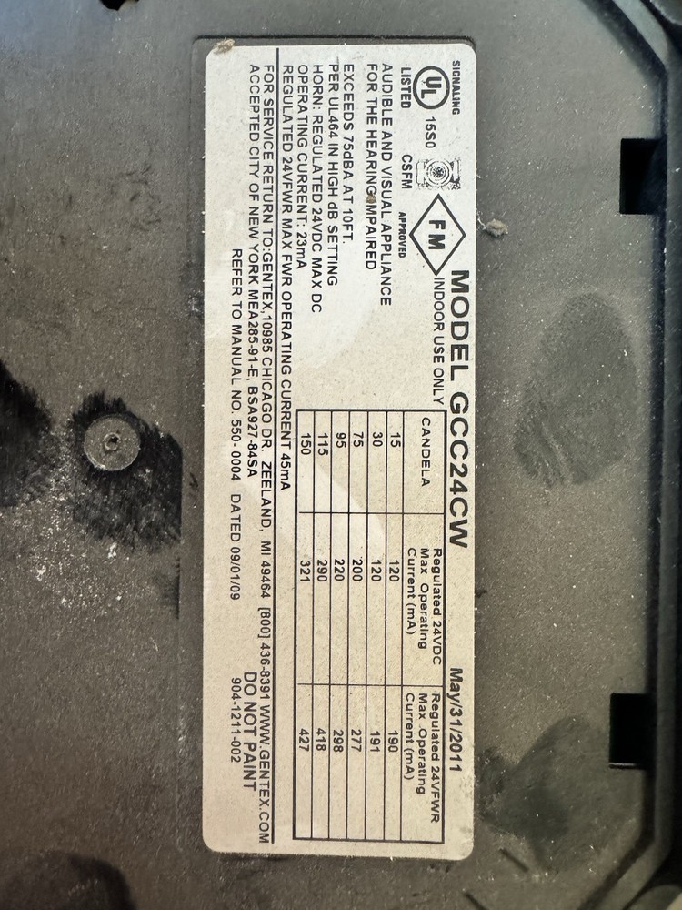 Gentex GCC24CW Ceiling Horn Strobe (WHITE)