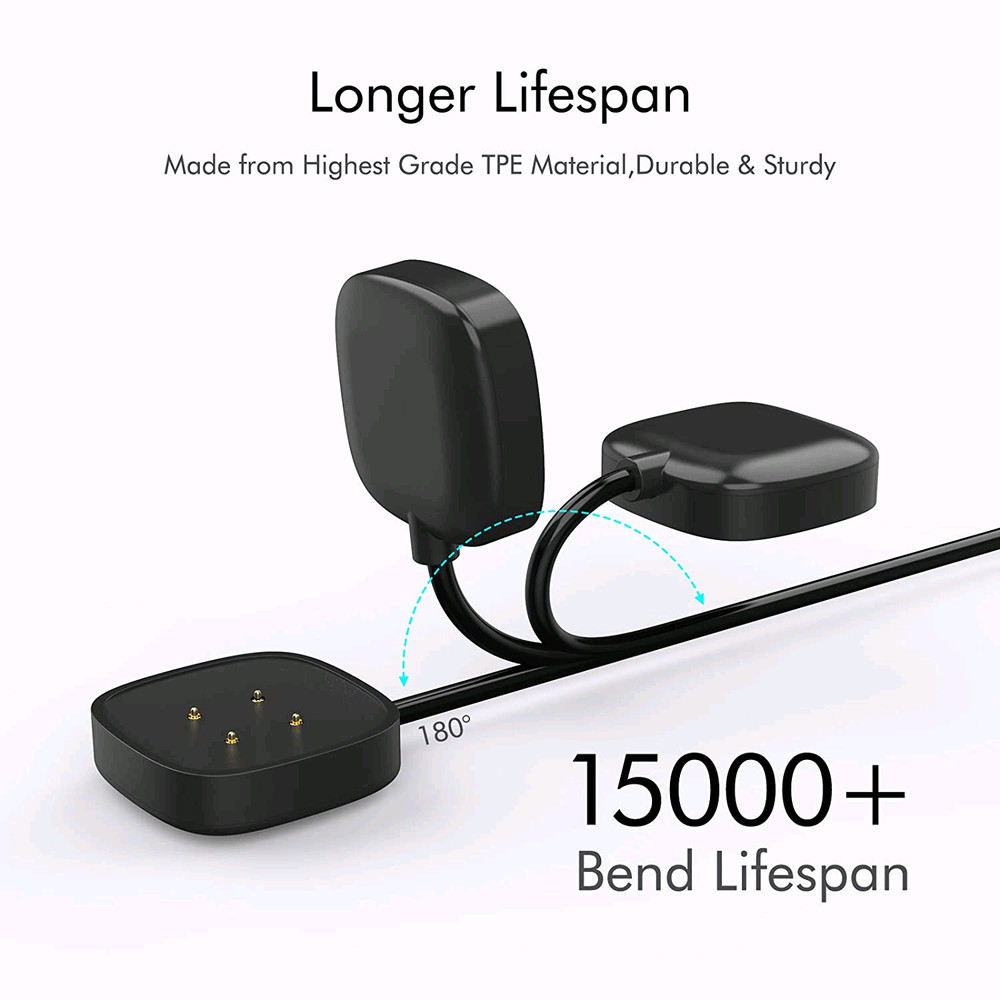 For Fitbit Versa3 / Sense Watch USB Wireless Charging Dock Fast Cable Charger US