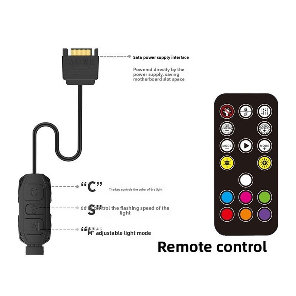 5V ARGB Controller 3-pin ARGB Adapter Manual Lighting Control Single-color Mode
