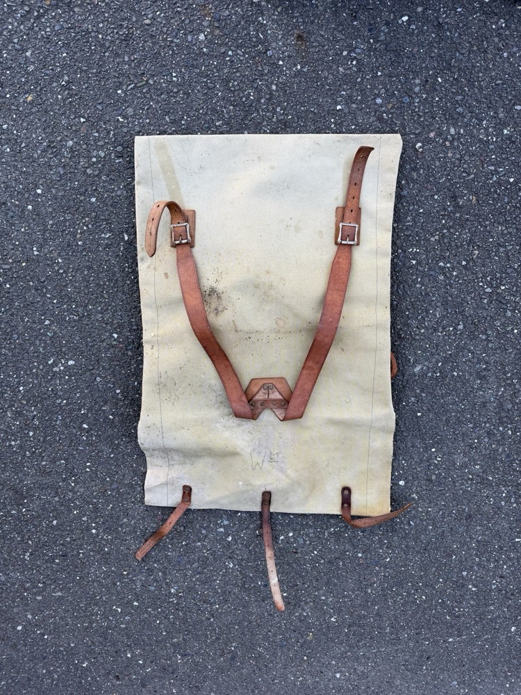 Vintage DULUTH PACK Canoe Bag Backpack Canvas & Leather Lettering Unbranded