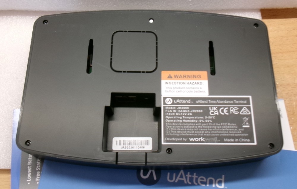 uAttend Cloud Connected Biometric Attendance System | JR2000 | Open Box