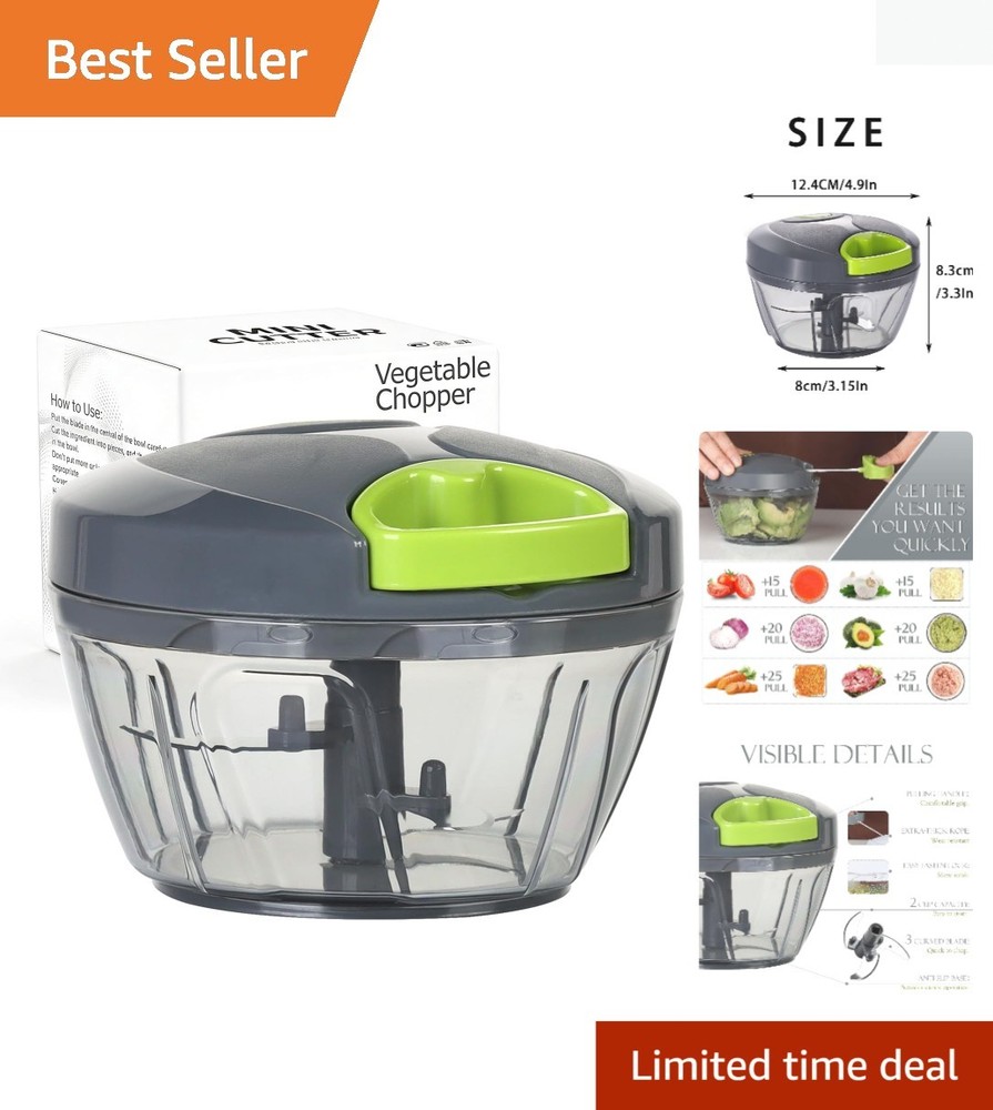 Manual Food Processor Vegetable Chopper, Portable Hand Pull String Garlic Min...