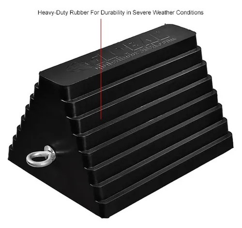 Global Industrial? Molded Rubber Wheel Chock With Handle