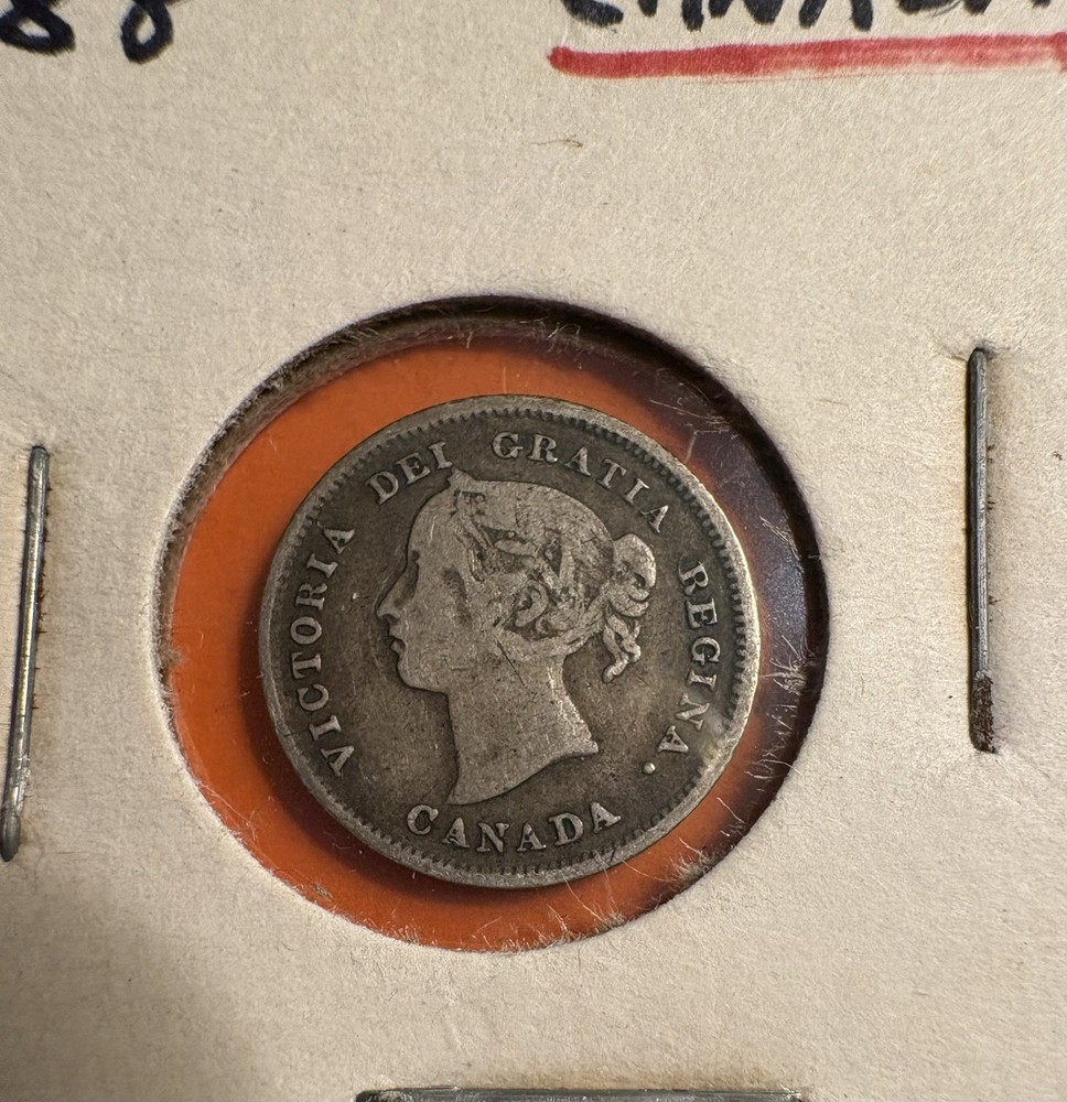 1888 Canada 5 Cents - Circulated - 92.5% Silver -