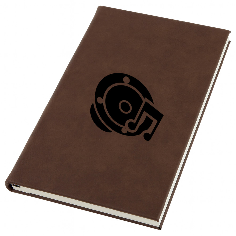 Music Speaker Engraved Leather Journal, Personal Planner with Lined Pages