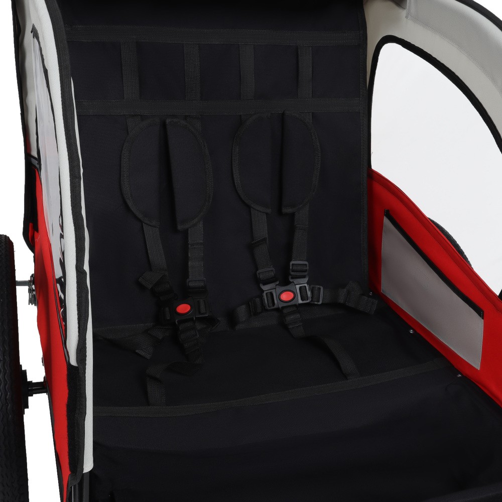 Double Stroller 5-Point Harness Foldable Swivel Front Wheels Storage Bag