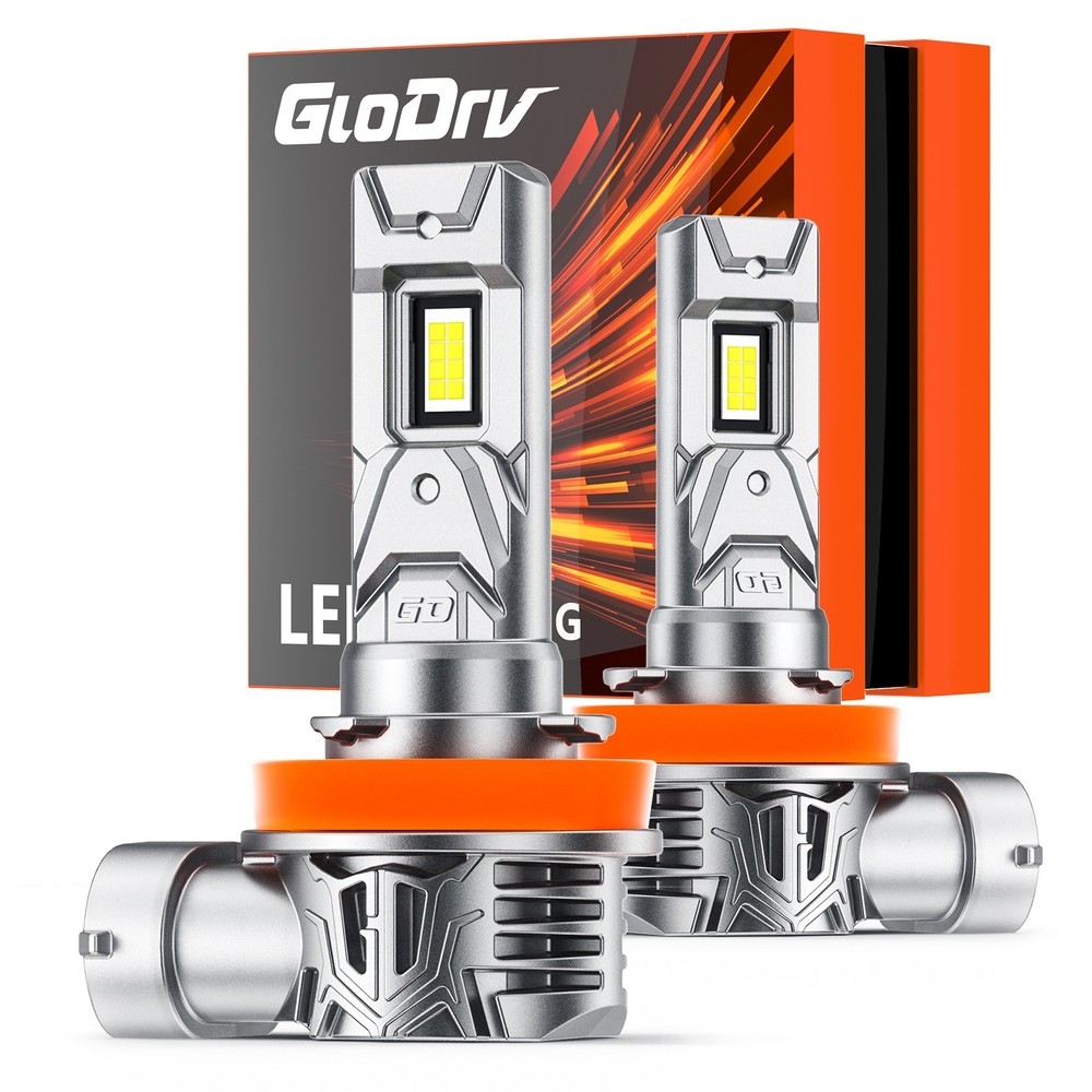 GloDrv H11 LED Headlight Bulb Light Low Beam 6000K Pure White Plug Play Canbus