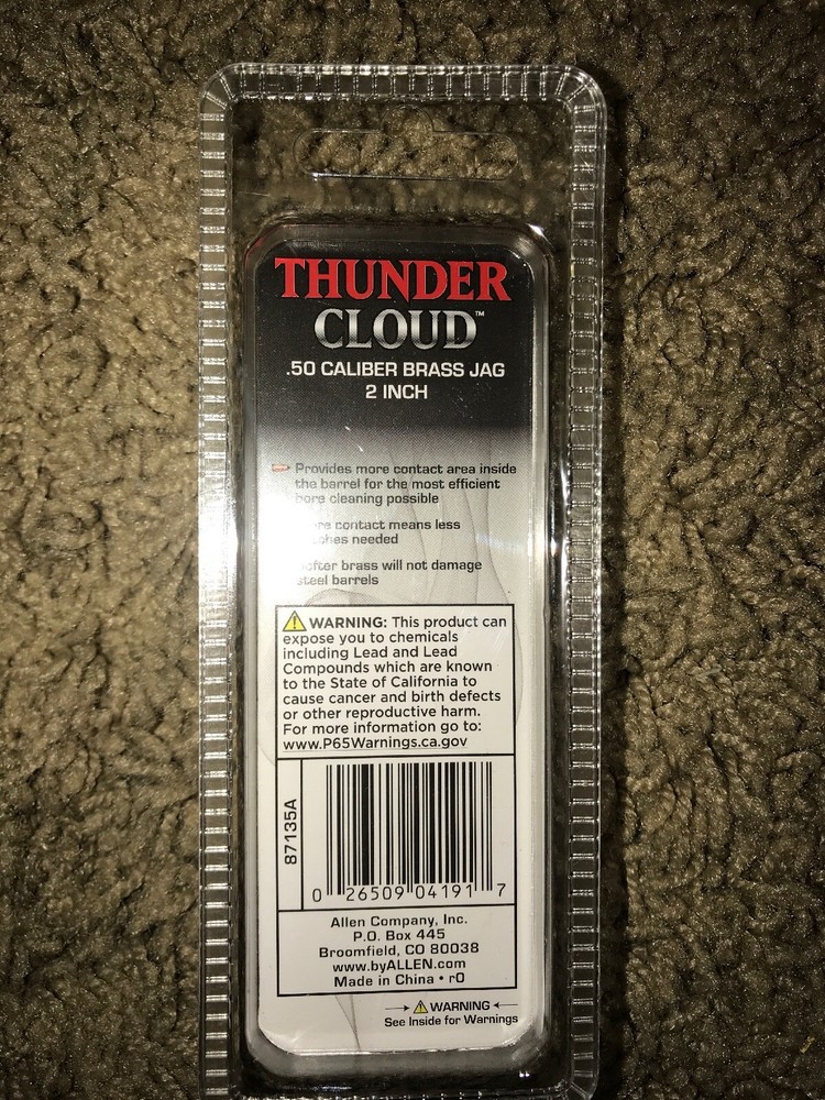 ALLEN Thunder Cloud # 87135A Muzzleloader .50 Cal Brass Jag 10-32 2” -NEW-
