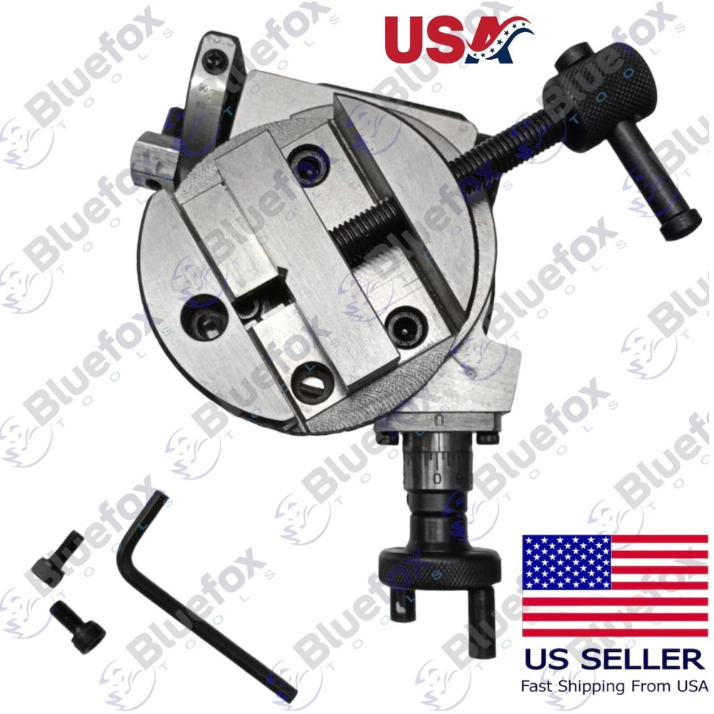 3" TILTING ROTARY TABLE & 3" ROUND VICE VISE BLUEFOX TOOLS