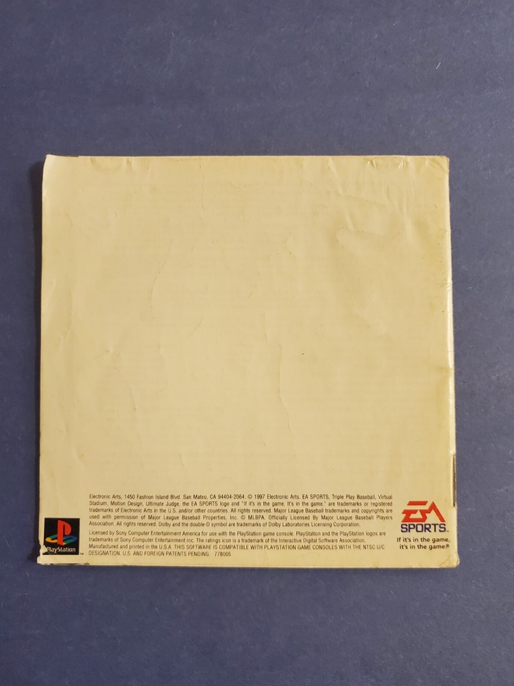Triple Play 98 PS1 MANUAL ONLY Authentic