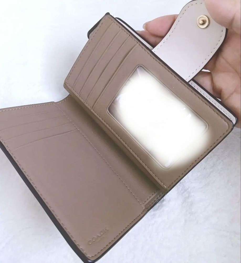 COACH White Beige Folded Wallet