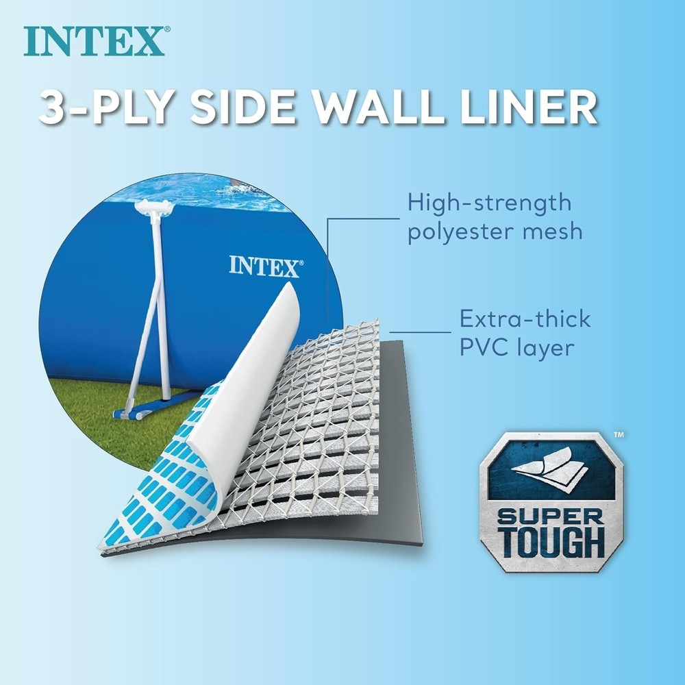 Intex 8.5ft Rectangular Above Ground Swimming Pool Frame Set Ages 6+