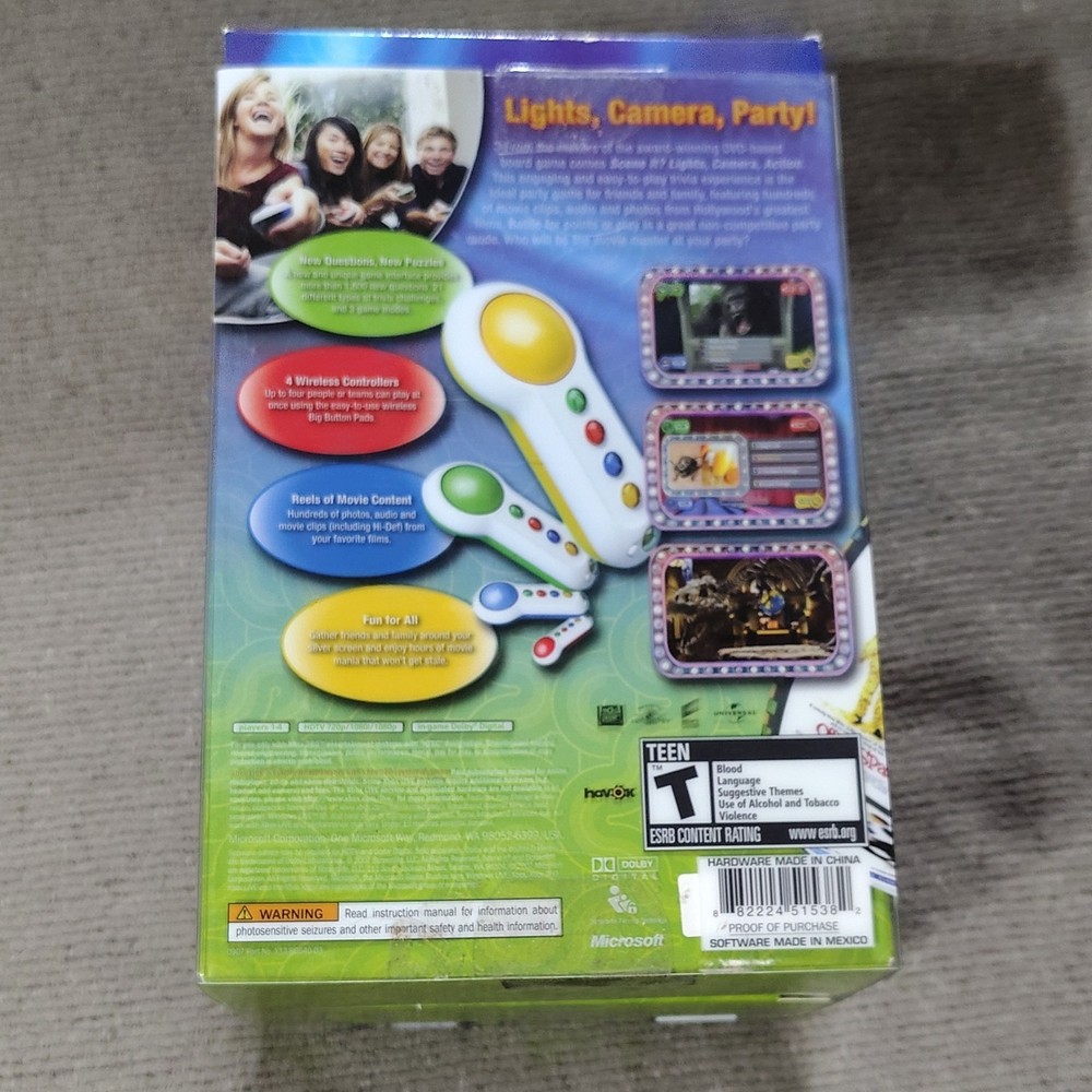 Microsoft Screenlife Scene It? Lights, Camera, Action Trivia Game + Controllers
