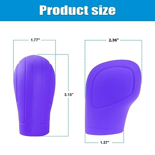 2 Pcs Car Gear Shift Knob Cover, Elastic Silicone Car Automatic Shift Purple